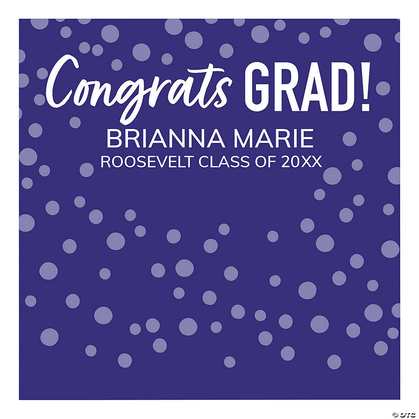 46" x 46" Personalized Graduation Congrats Grad Confetti Vinyl Backdrop Image Thumbnail