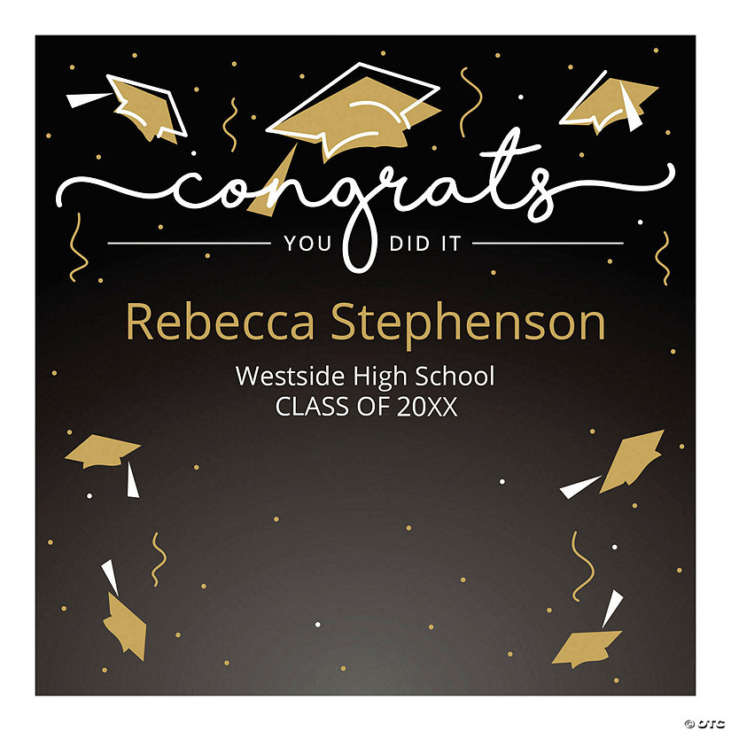 46" x 46" Personalized Graduation Congrats You Did It Vinyl Backdrop Image Thumbnail