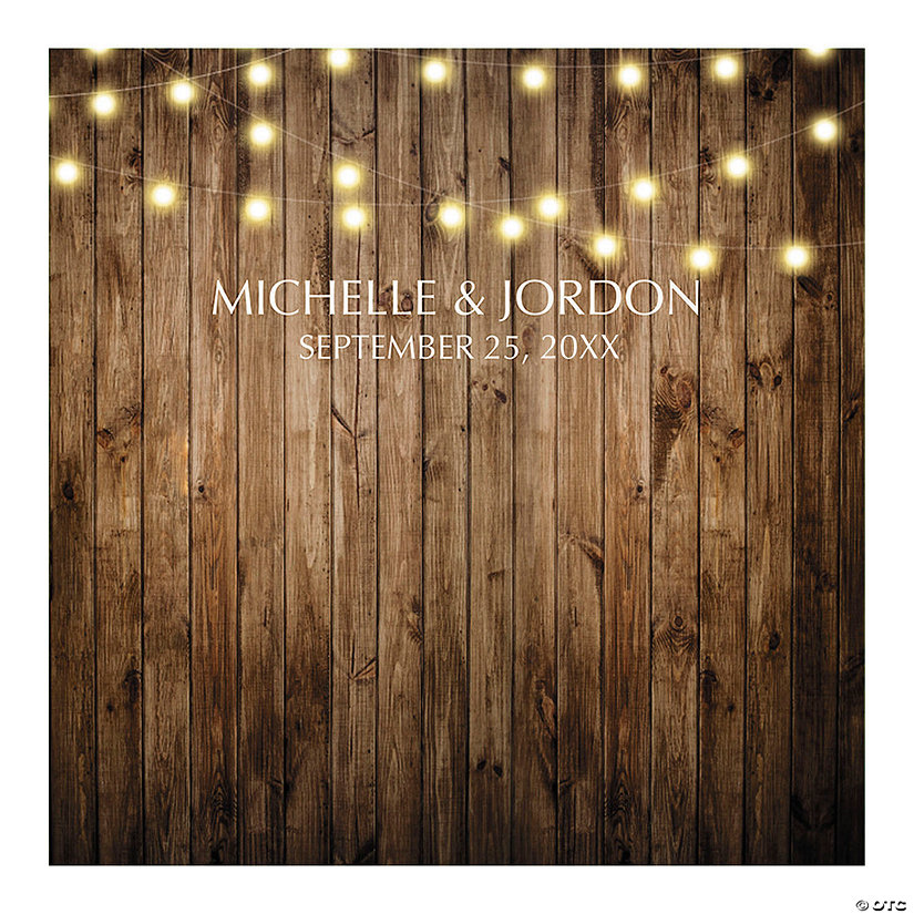 46" x 46" Personalized Rustic Design Wedding Backdrop Image
