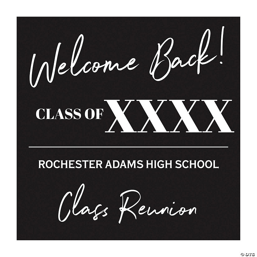 46" x 46" Personalized Welcome Back Class Reunion Backdrop Image