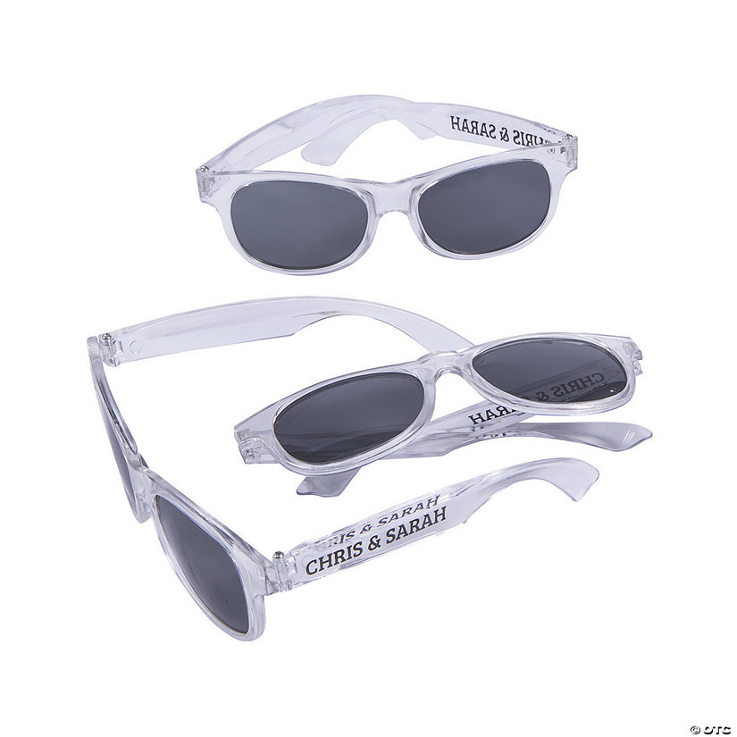5 1/2" Bulk 48 Pc. Personalized Clear Nomad Plastic Sunglasses Image