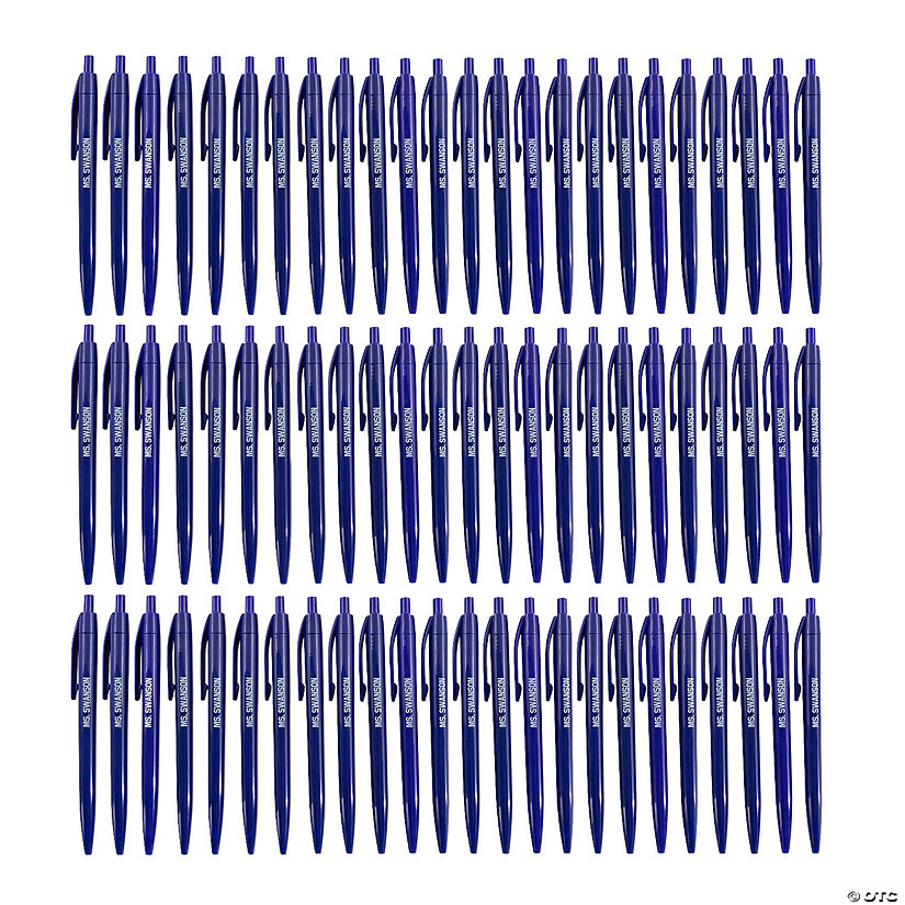 5 1/2" Bulk 72 Pc. Personalized Blue Retractable Pens Image
