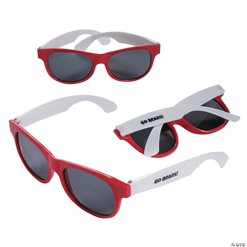 5 1/2" x 1 1/4" Bulk 48 Pc. Personalized Red & White Two-Tone Sunglasses Image Thumbnail