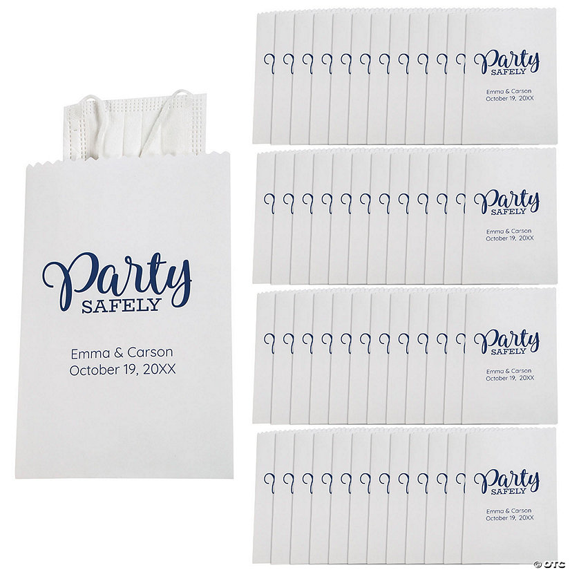 5 1/2" x 8" Bulk 50 Pc. Personalized Party Safely Mask Bags Image Thumbnail