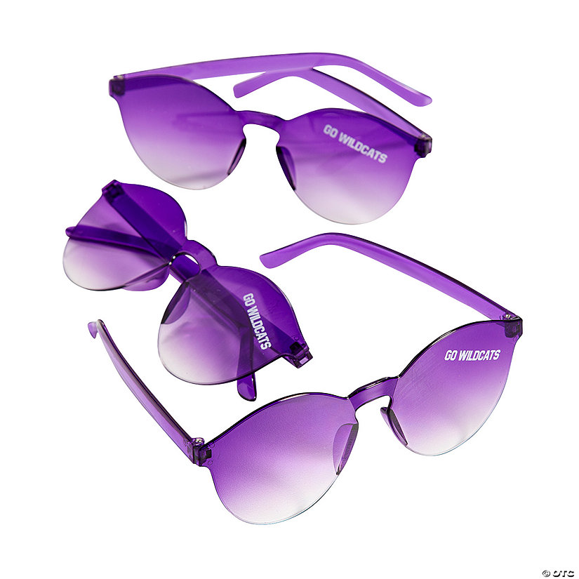 5 3/4" Bulk 48 Pc. Personalized Purple Rimless Sunglasses Image