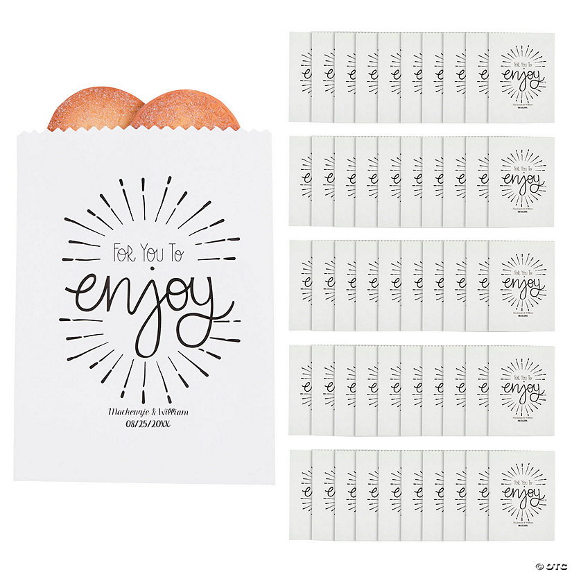 5 3/4" x 7 3/4" Personalized For You to Enjoy Treat Bags - 50 Pc. Image Thumbnail