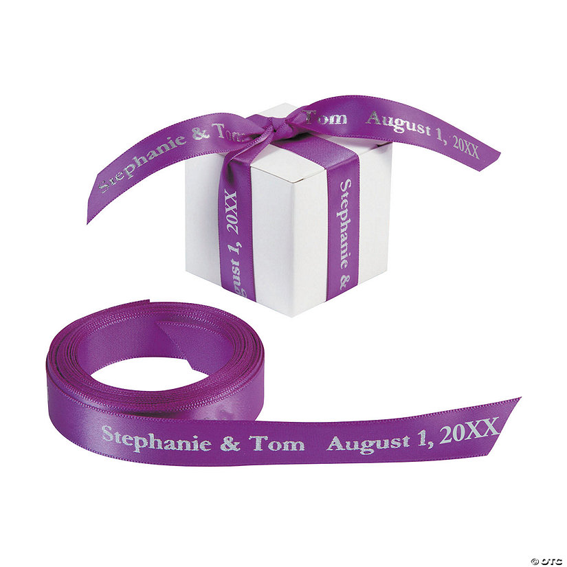 5/8" - Purple Satin Personalized Ribbon - 25 ft. Image Thumbnail