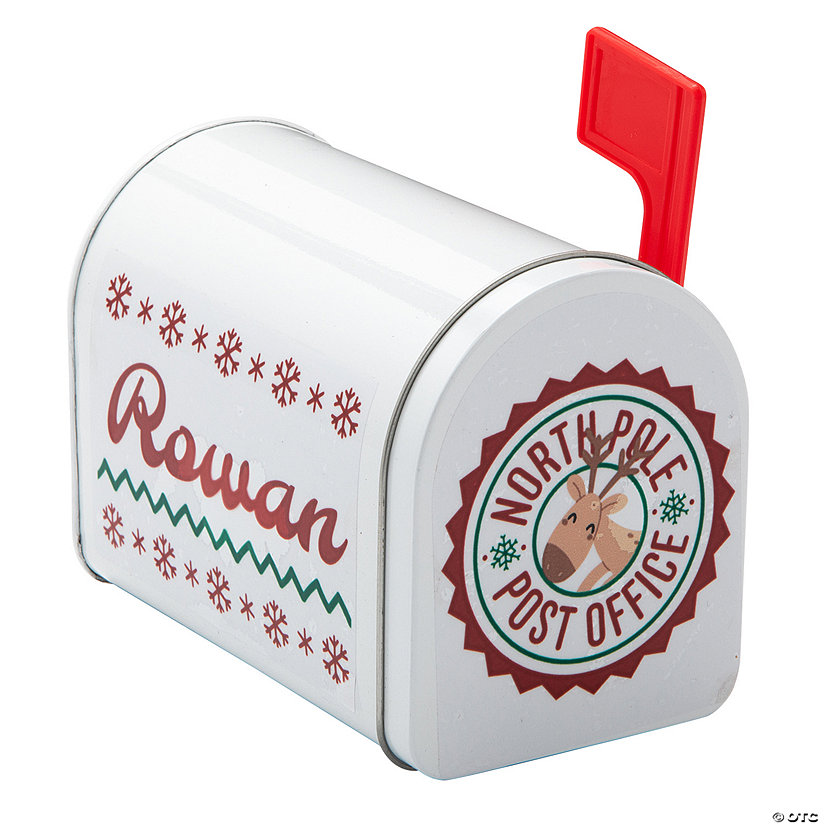 5" x 3 3/4" Personalized Christmas Tinplate Mini Mailbox Image