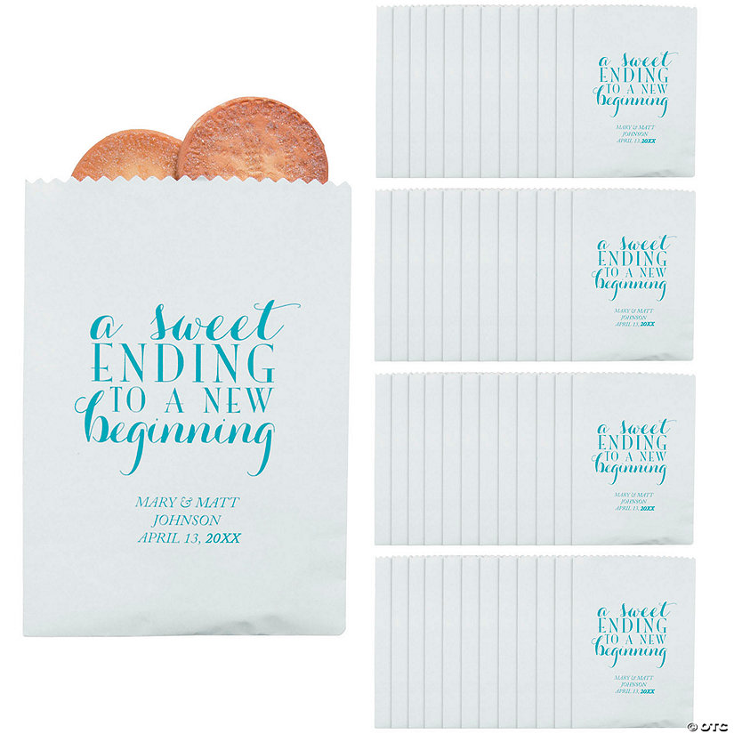 5" x 7" Bulk 50 Pc. Small Personalized Sweet Ending Paper Treat Bags Image Thumbnail