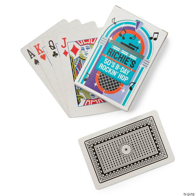 50s Playing Cards with Personalized Box - 12 Pc. Image Thumbnail