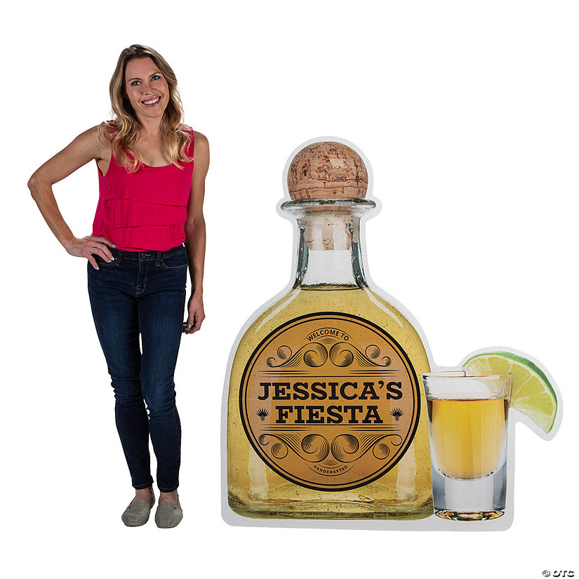 51 1/2" Personalized Cinco De Mayo Fiesta Tequila Bottle Cardboard Cutout Stand-Up Image Thumbnail