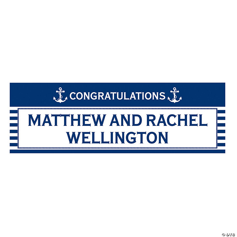 52" x 17" Nautical Wedding Custom Banner Image