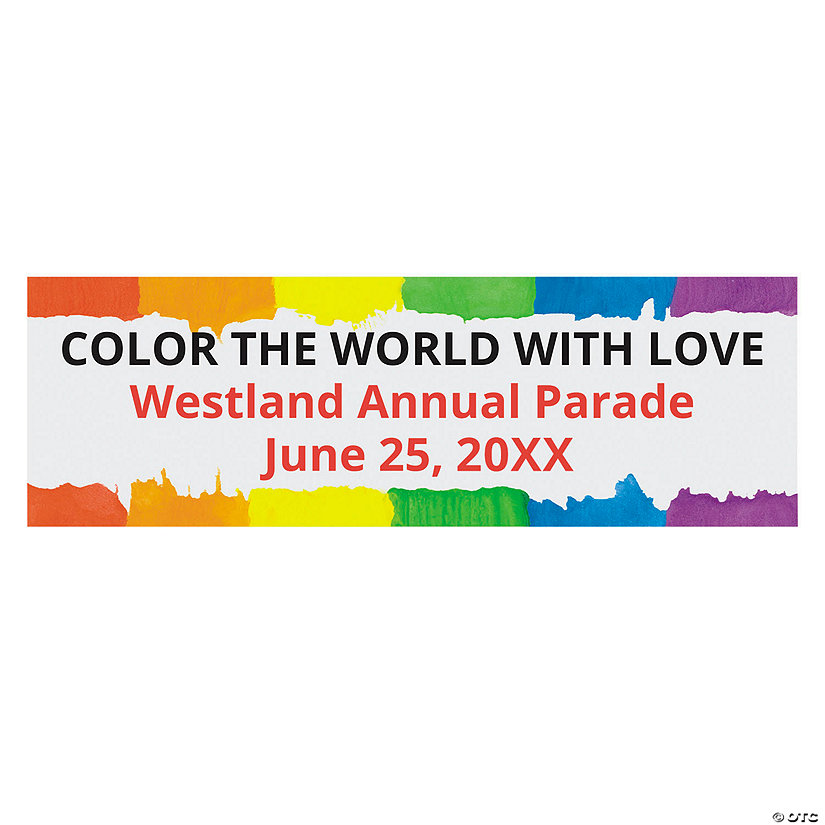 52" x 17" Personalized Rainbow Banner - Small Image