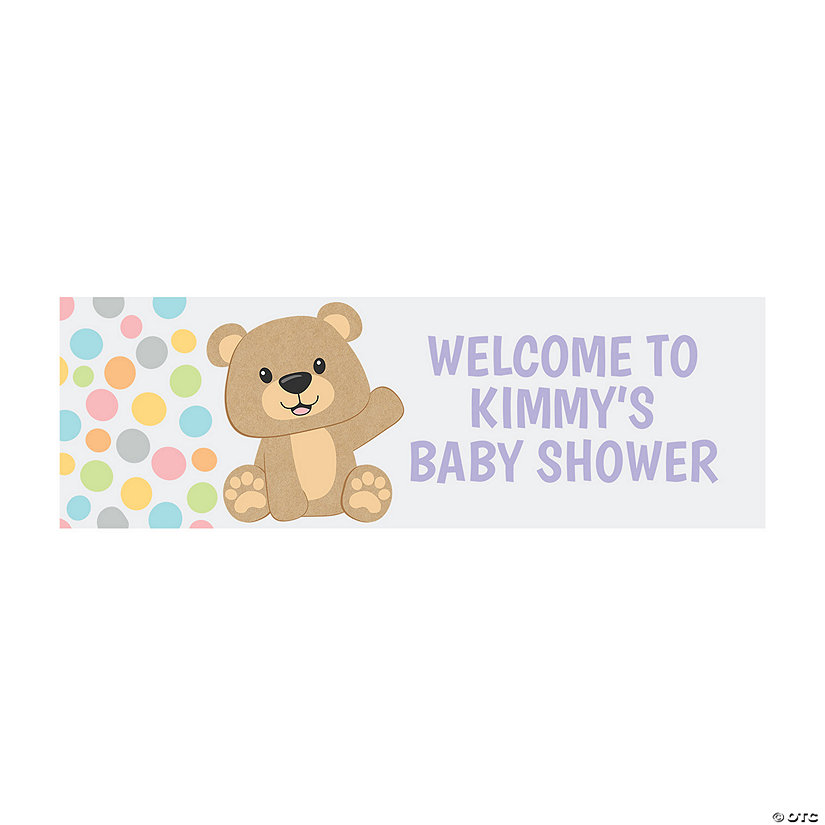 52" x 17" Teddy Bear Custom Banner - Small Image