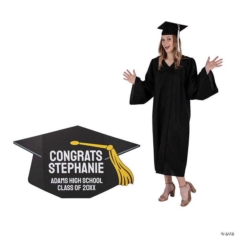 54 1/2" x 31" Personalized Graduation Cap Cardboard Cutout Stand-Up Image Thumbnail