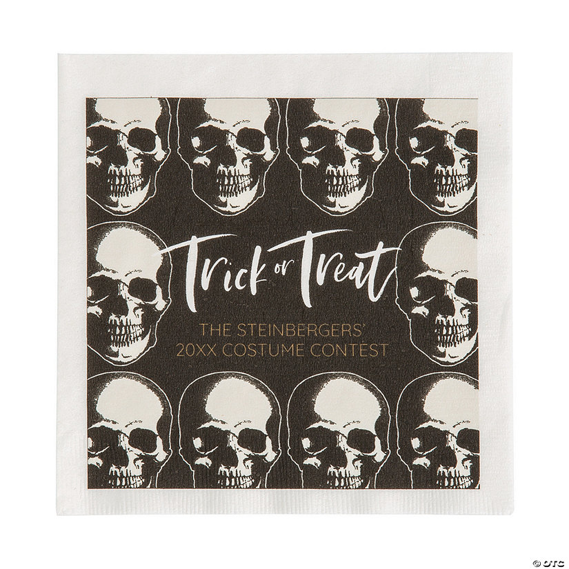 6 1/2" Bulk 50 Pc. Personalized Skeleton Luncheon Napkins Image