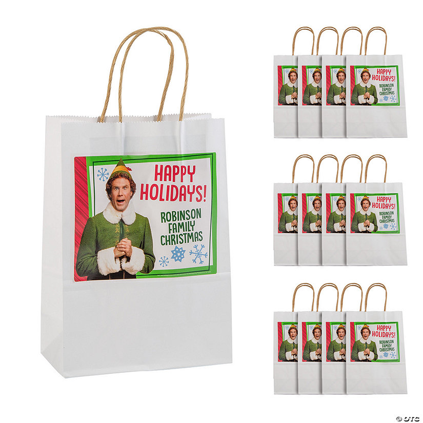 6 1/2" x 9" Personalized Medium Buddy the Elf&#8482; Paper Gift Bags - 12 Pc. Image Thumbnail