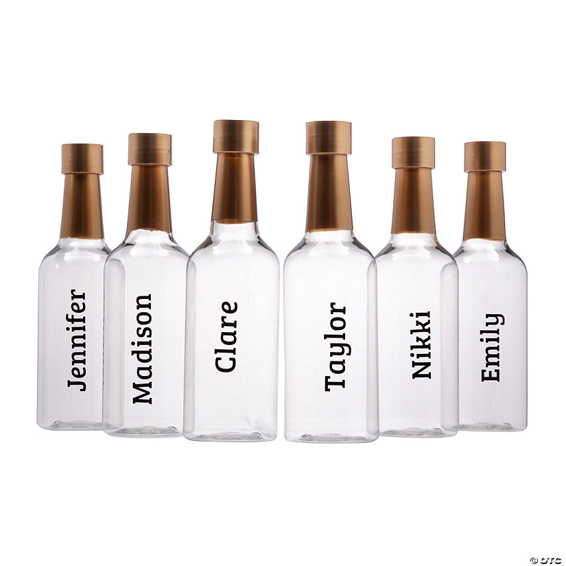 6 1/4" Personalized Mini Champagne Bottle Containers - 6 Pc. Image