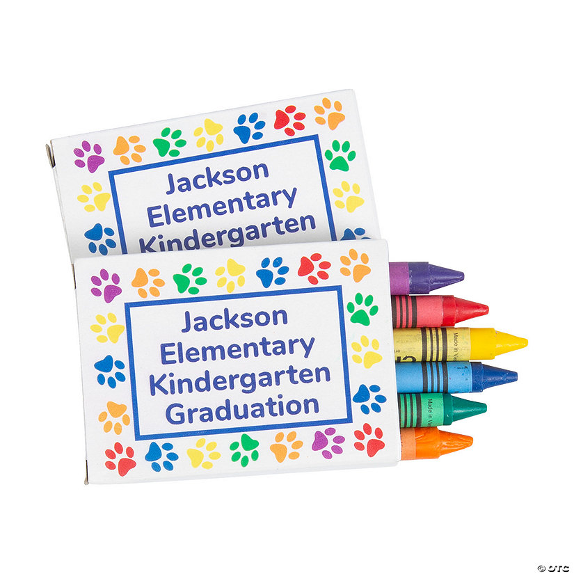 6-Color Personalized Paw Print Crayon Boxes - 24 Pc. Image