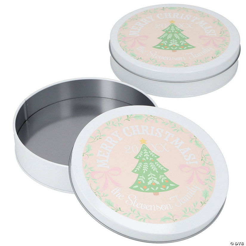 6" diam. Personalized Once Upon a Snowfall Cookie Tin - 12 Pc. Image