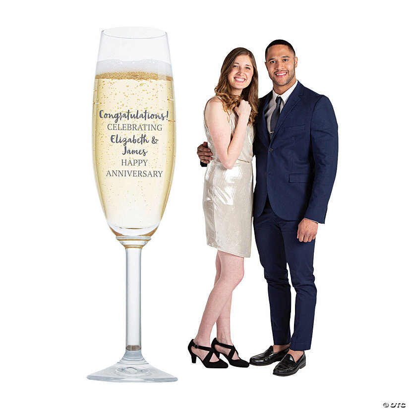 6 Ft. Personalized Champagne Flute Cardboard Cutout Stand-Up Image Thumbnail