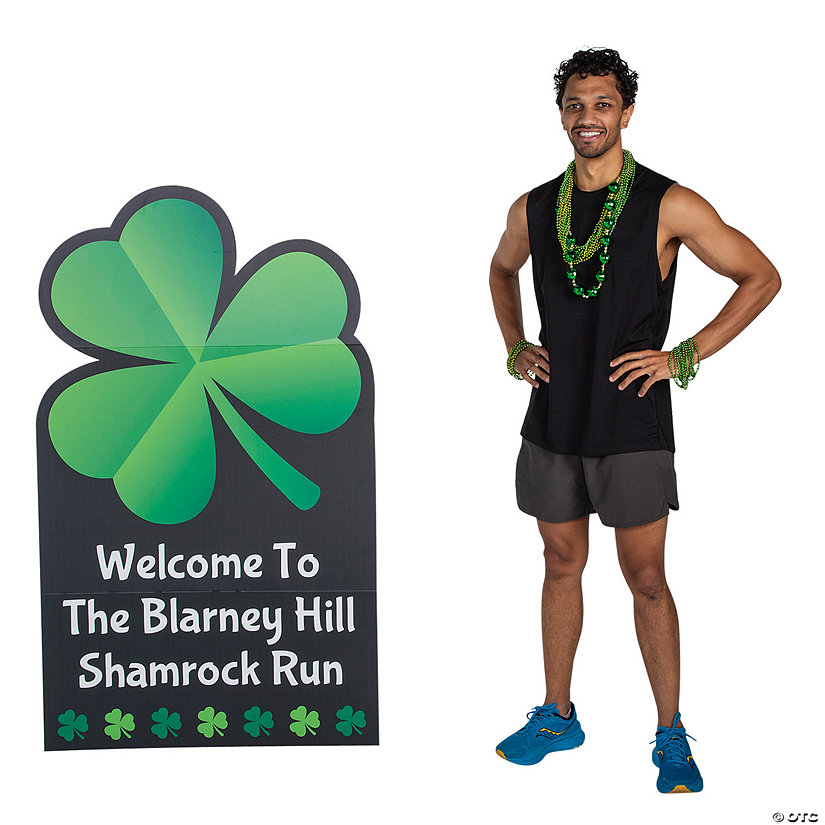 6 Ft. Personalized St. Patrick&#8217;s Day Shamrock Cardboard Cutout Stand-Up Image Thumbnail