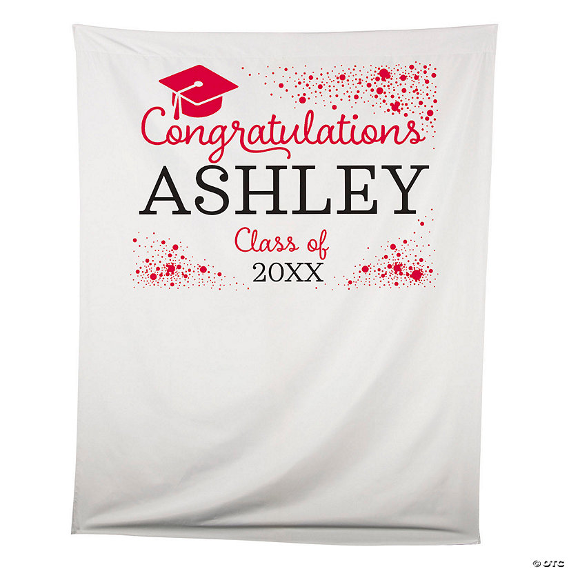 6 Ft. x 6 Ft. Personalized Grad White Polyester Fabric Backdrop Image Thumbnail
