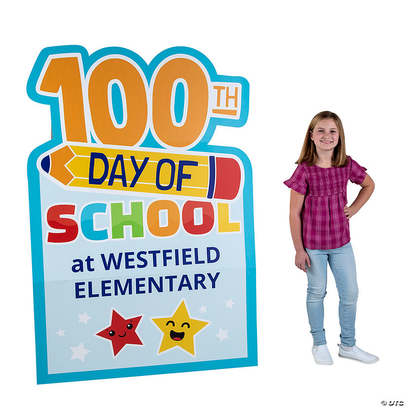 66" Personalized 100th Day of School Cardboard Cutout Stand-Up Image Thumbnail