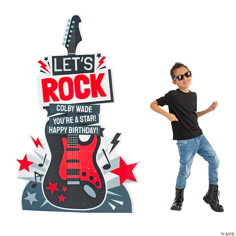 69" Personalized Rock Star Guitar Cardboard Cutout Stand-Up Image Thumbnail