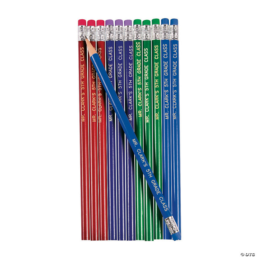 7 1/2" Personalized Classic Solid Color Wood Pencils - 24 Pc. Image