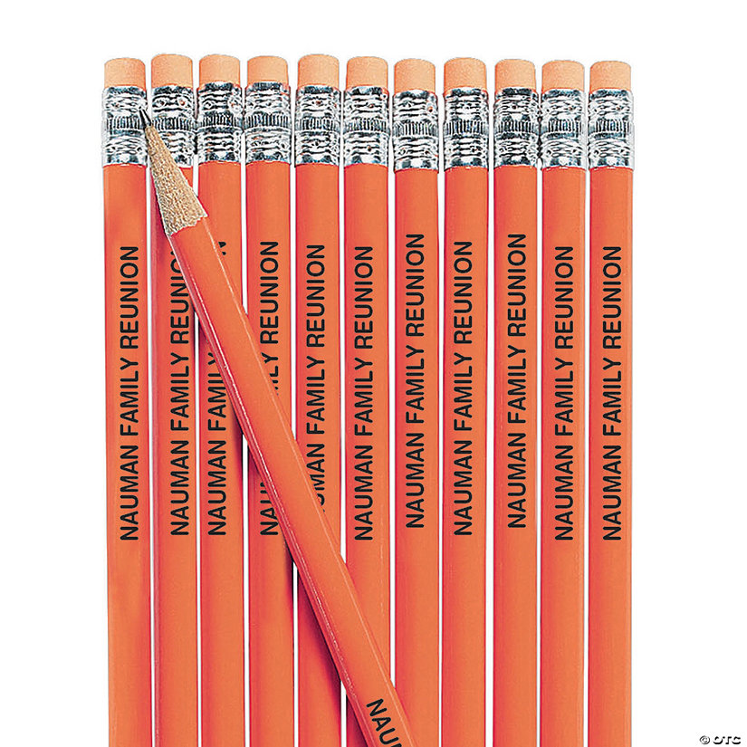 7 1/2" Personalized Orange Solid Color Wood Pencils - 24 Pc. Image