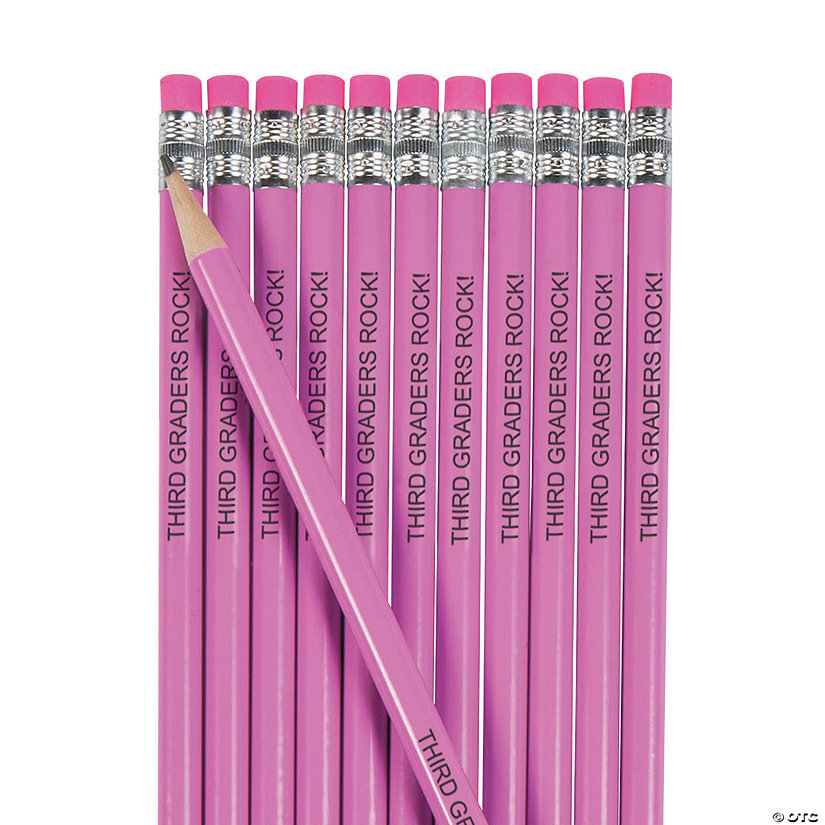 7 1/2" Personalized Pink Solid Color Wood Pencils - 24 Pc. Image