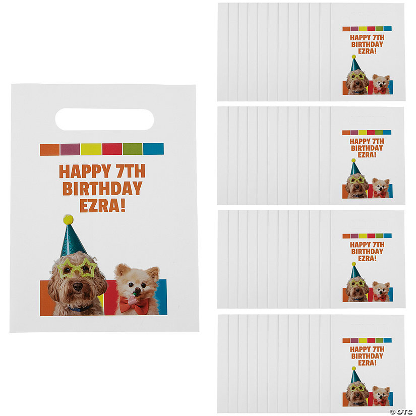 7 1/2" x 10" Bulk 50 Pc. Personalized Doggy Party Treat Bags Image Thumbnail