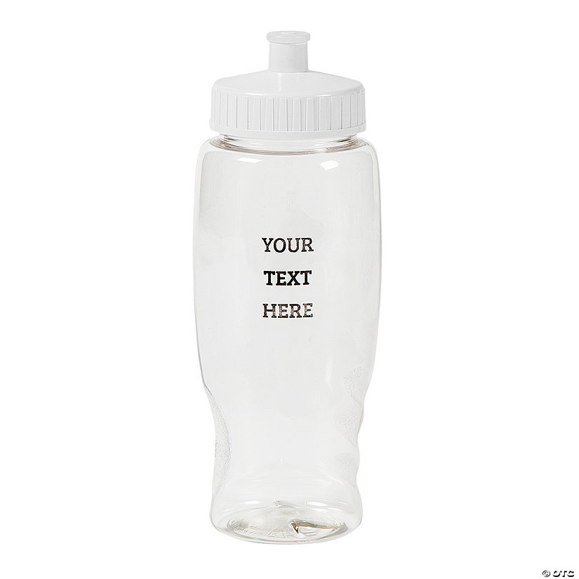 7 3/4&quot; 20 oz. Bulk  50 Ct. Personalized Clear Open Text Water Bottles Image Thumbnail