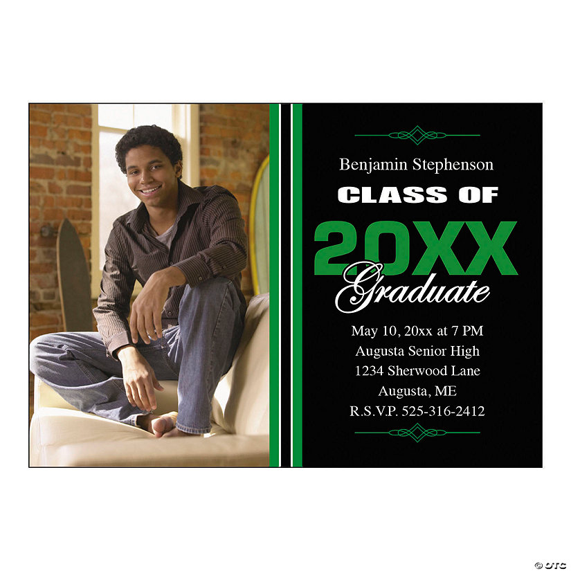 7" x 5" Custom Photo &#8220;Class of&#8221; Graduation Cardstock Invitations - 25 Pc. Image Thumbnail