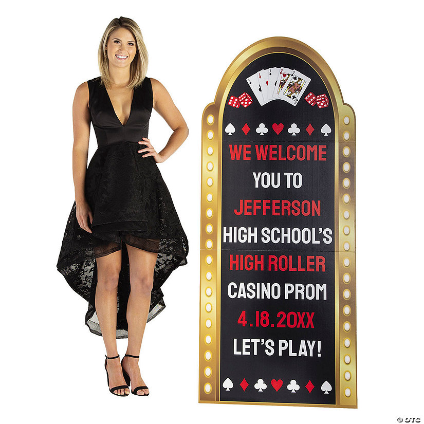 70" Personalized Casino Sign Cardboard Cutout Stand-Up Image Thumbnail