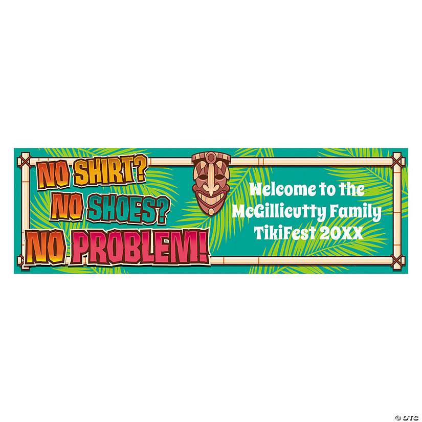 72" x 23" No Problem Luau Party Custom Banner - Medium Image