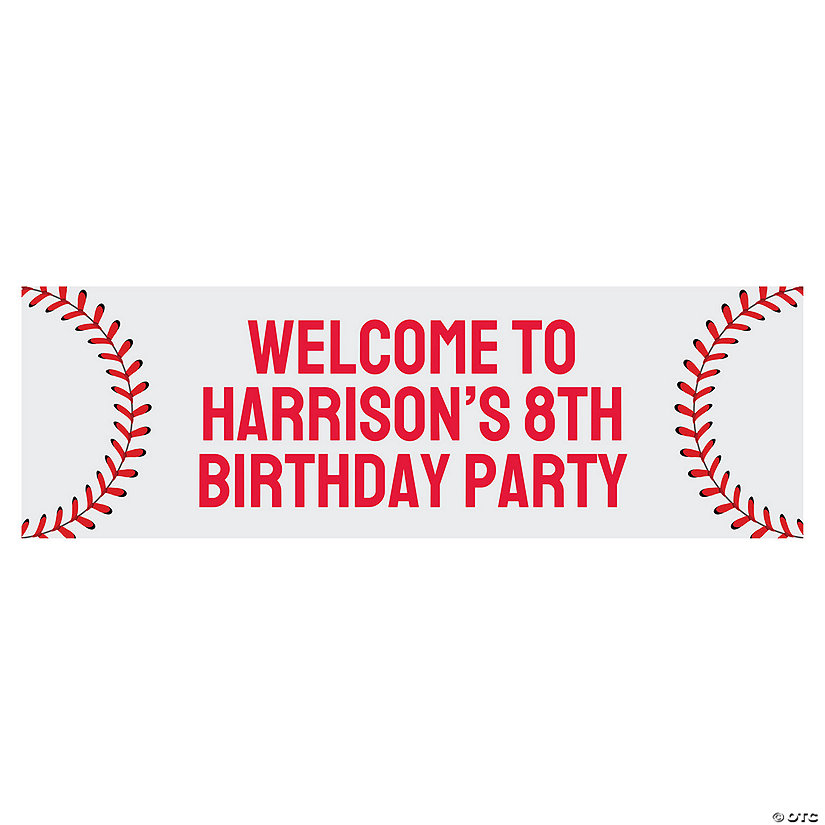 72" x 23" Personalized Baseball Banner - Medium Image