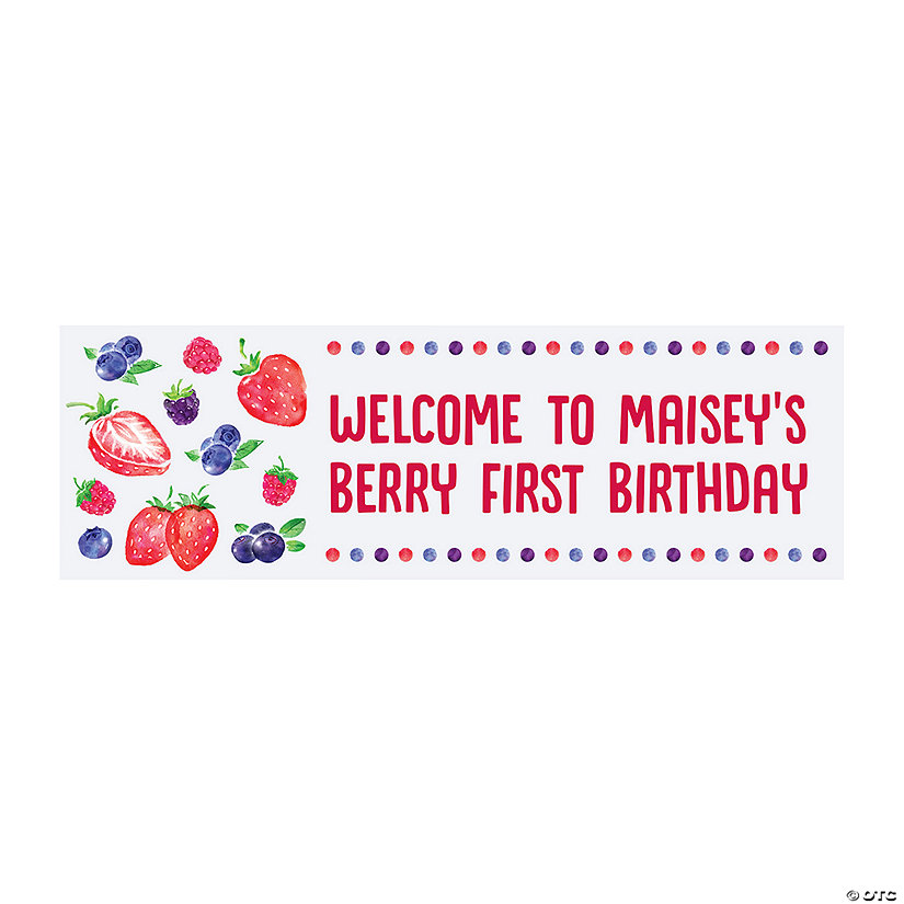 72" x 23" Personalized Berry Party Banner - Medium Image