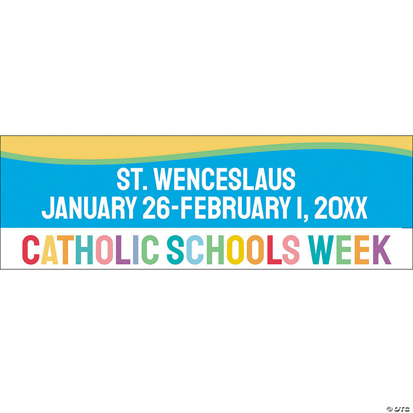 72" x 23" Personalized Catholic School Week Banner - Medium Image