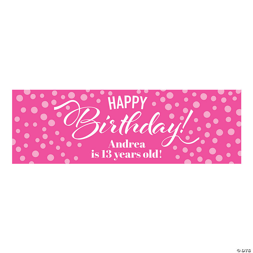 72" x 23" Personalized Happy Birthday Banner - Medium Image