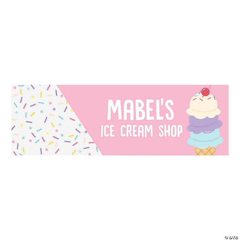 72" x 23" Personalized Ice Cream Banner - Medium Image