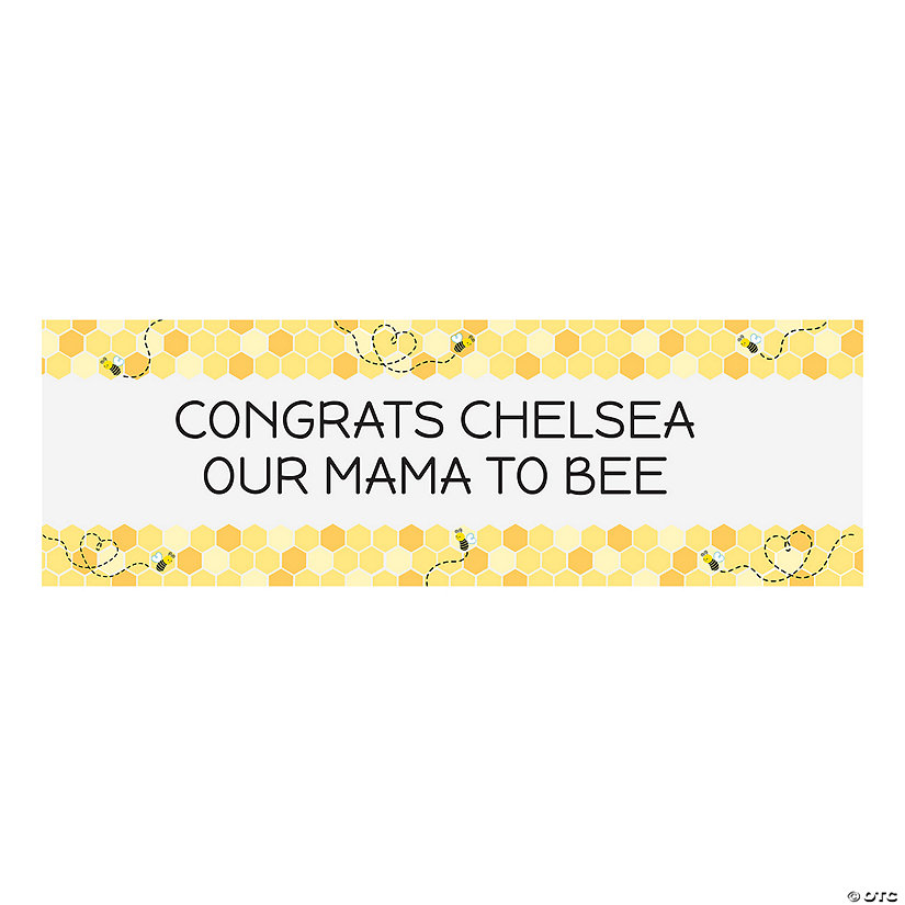 72" x 23" Personalized Medium Bee Party Banner Image