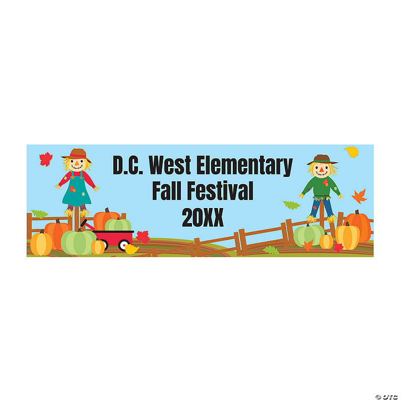 72" x 23" Personalized Pumpkin Patch Vinyl Banner &amp;#8211; Medium Image
