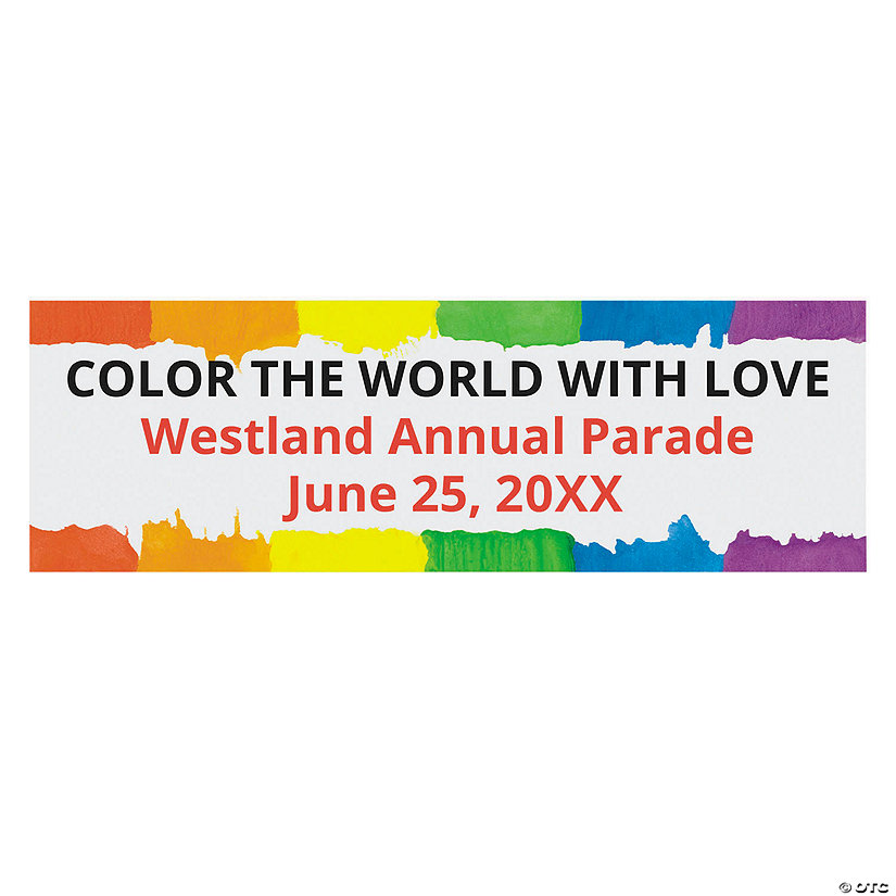 72" x 23" Personalized Rainbow Banner - Medium Image
