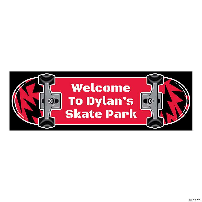 72" x 23" Personalized Skateboard Banner - Medium Image