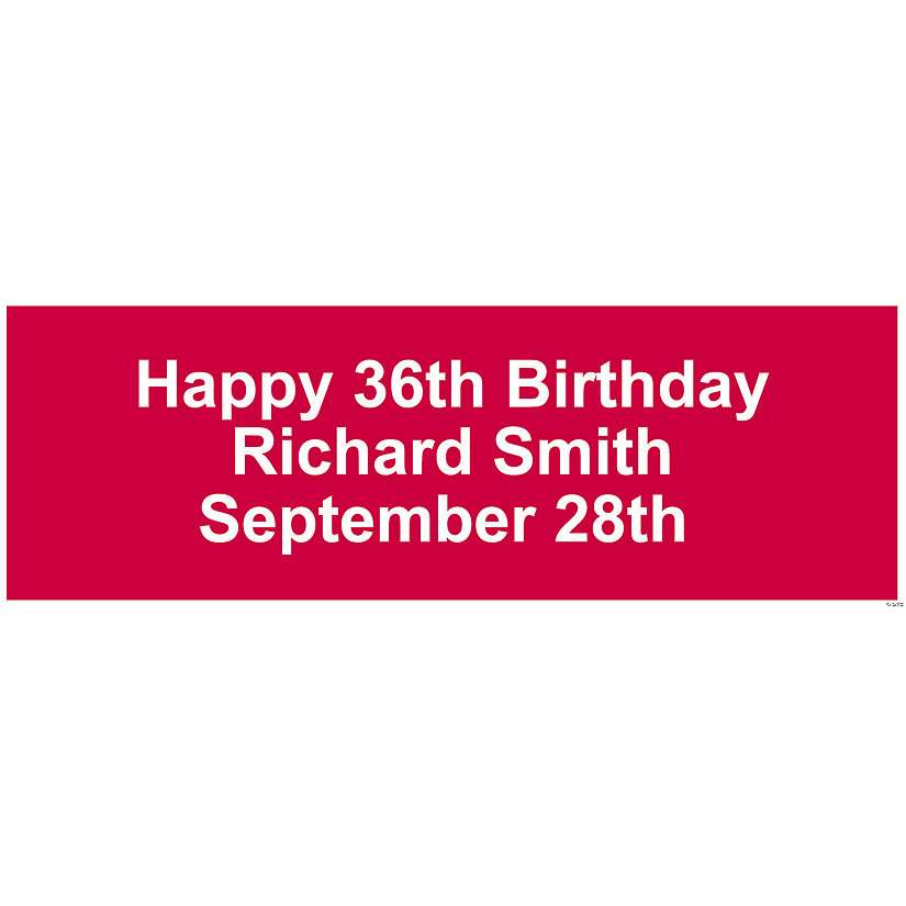 72" x 23" Personalized Solid Color Vinyl Banner - Medium Image