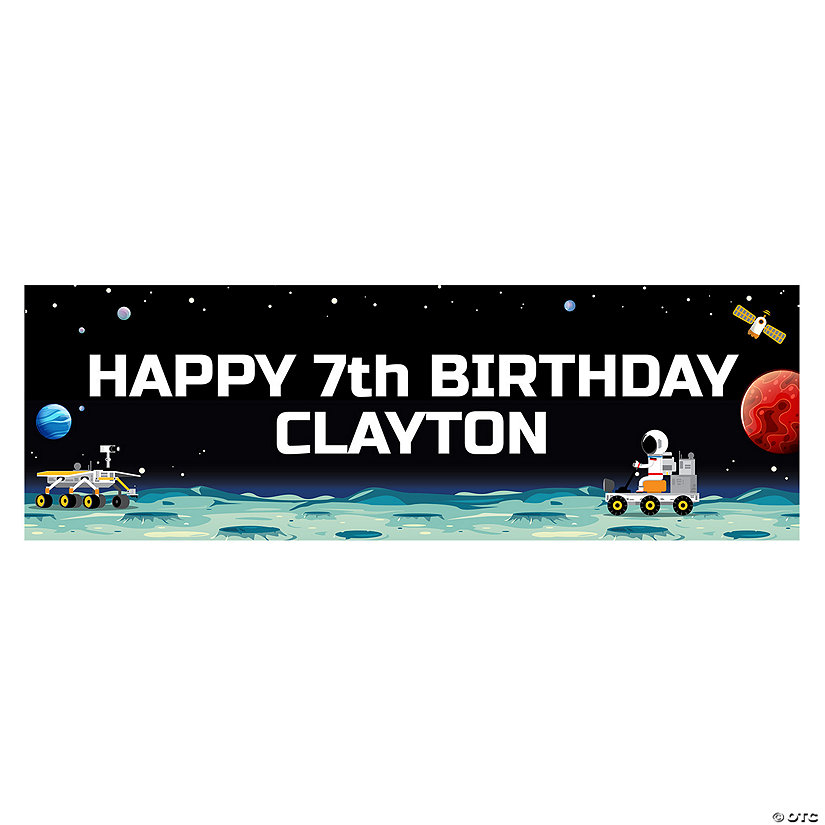72" x 23" Personalized Space Banner - Medium Image