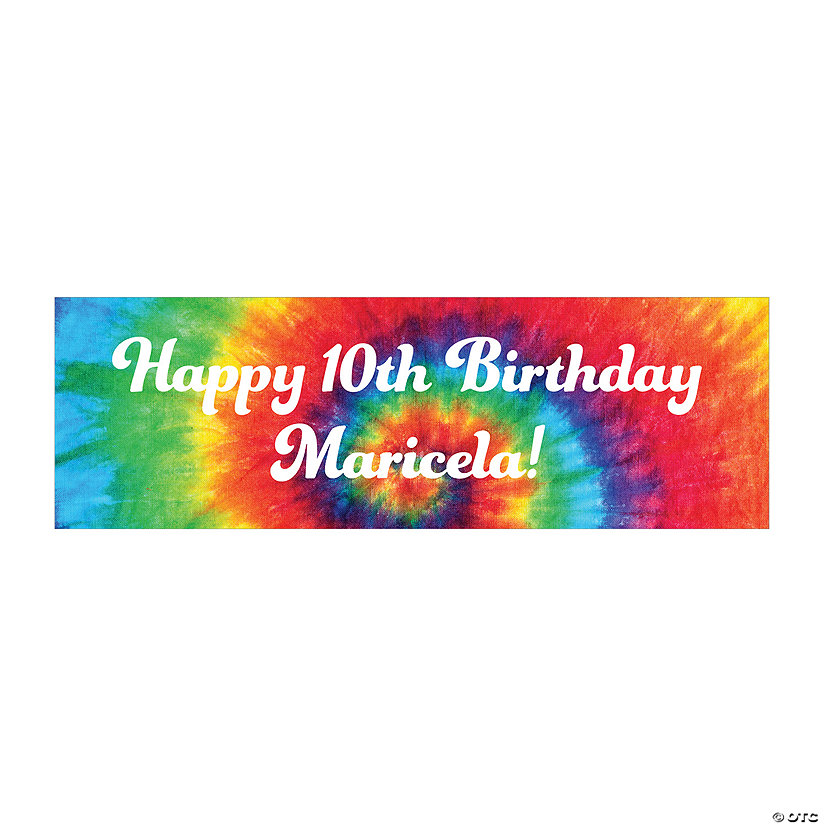 72" x 23" Personalized Tie-Dye Banner - Medium Image