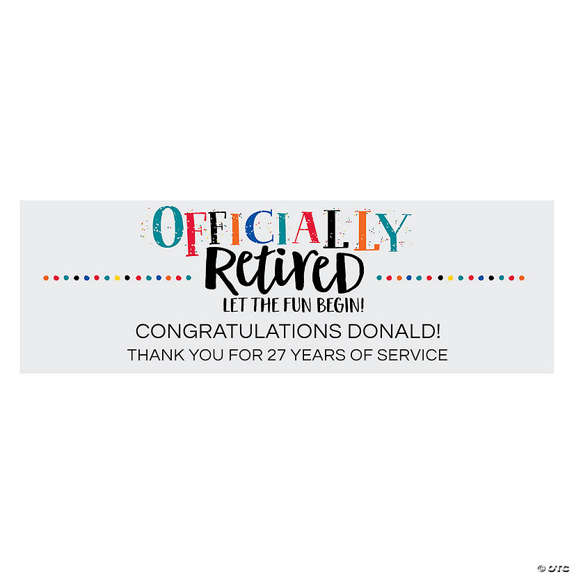 72" x 23" Retirement Custom Banner - Medium Image
